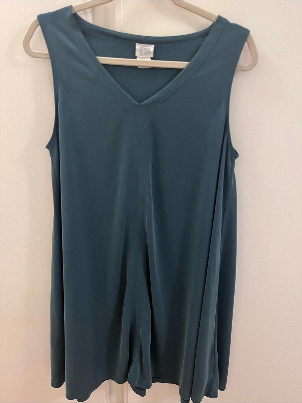 Sigrid Olsen Teal Sleeveless Modal Swing Dress — Size M